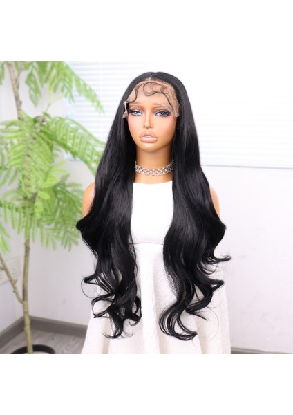 Siyah Renk Bebek Saçlı Fiber Sentetik Tül Peruk fırsatları