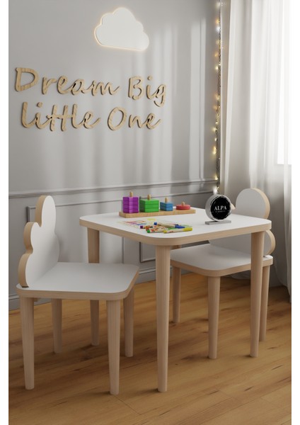 Çocuk Masası Çocuk Masa Sandalye Takımı Oyun Aktivite Masası Silinebilir Yüzey 2- 5 Yaş