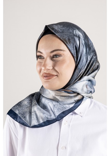 Dijital Kristal Desenli Eşarp 95x95 – Pastel Desen-4