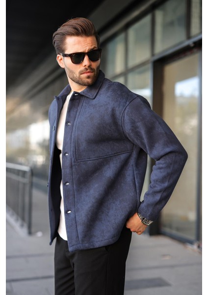 Lacivert Içi Polarlı Gömlek Ceket E6767