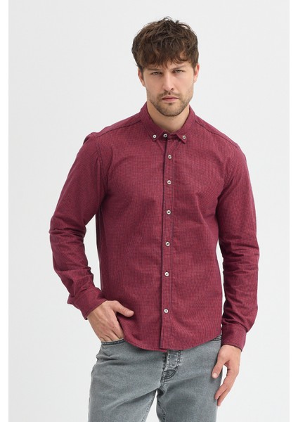Erkek Pitikare Melanj Desenli Regular Fit Uzun Kollu Gömlek fiyatları