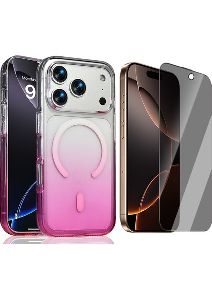 Apple iPhone 17 Pro Kılıf M-Safe Şarj Özellikli Zore Septik Silikon Kapak + Hayalet Ekran Koruyucu