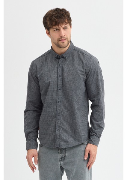 Erkek Pitikare Melanj Desenli Regular Fit Uzun Kollu Gömlek modelleri