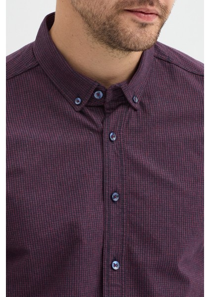 Erkek Pitikare Melanj Desenli Regular Fit Uzun Kollu Gömlek fırsatları