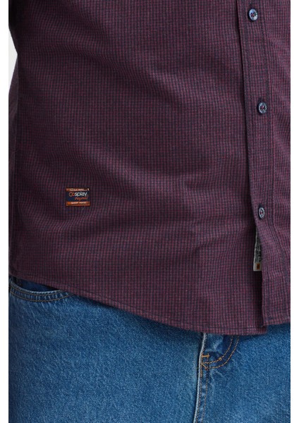 Erkek Pitikare Melanj Desenli Regular Fit Uzun Kollu Gömlek