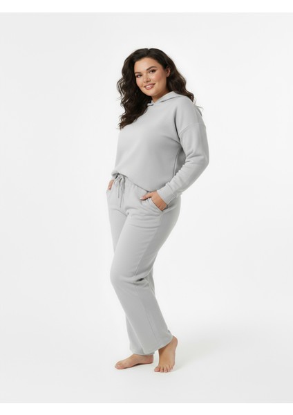 Düz Paça Büyük Beden Eşofman Altı Gri 2016