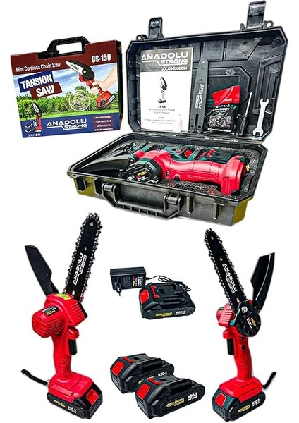 Strong 20 V 2AH Dal Budama Makinesi Şarjlı El Testeresi Çift Batarya 81 Servis fırsatları