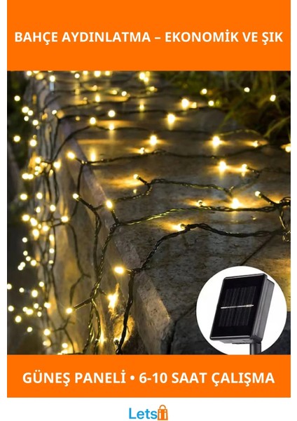 Solar Su Geçirmez Siyah Kablo Bahçe Aydınlatması