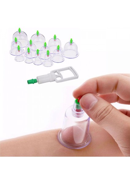 Hacamat Kupası 12’li Çekme Seti Vakumlu Masaj Aleti (K95)