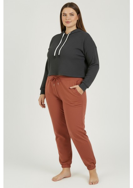 Jogger Paça Büyük Beden Eşofman Altı Kiremit 2017 fiyatları