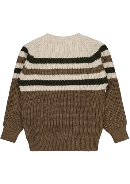 Çizgili 6-9 Yaş Kazak - Kahverengi8-9 Yaş