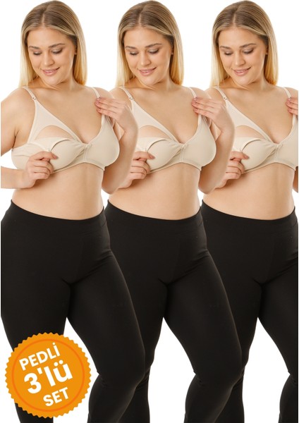 3'lü Çıkarılabilir Pedli Emzirme Sütyeni