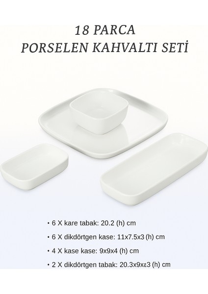 Mutfak 18 Parça Kahvaltılık Porselen