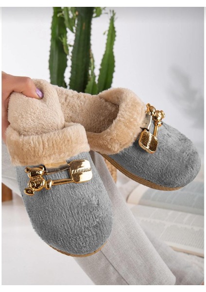 Ayıcık Tokalı Kadın Kışlık Günlük Ev Terliği fiyatları