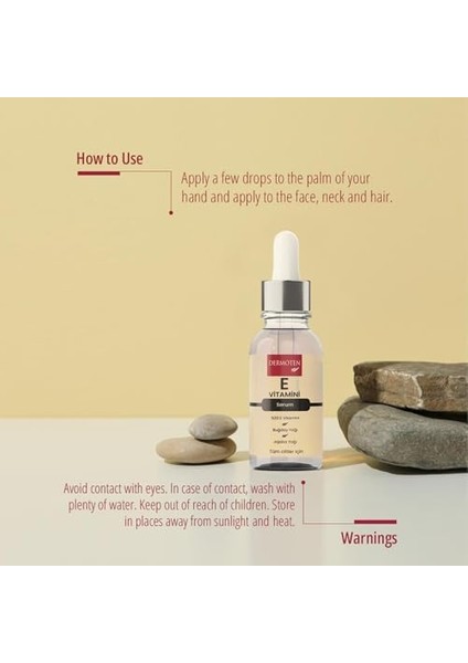 Dermoten E Vitamini Nemlendirici Cilt Bakım Serumu 30 ml