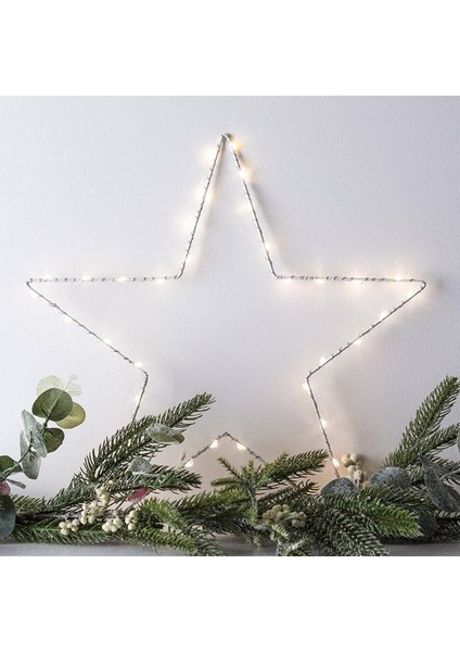 Dekoratif Pilli Ledli Metal Yıldız LED Işık Yılbaşı Süs Aydınlatma Günışığı Kapı Süs fiyatları