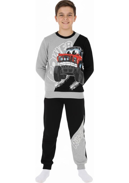 Erkek Çocuk Eşofman Takım Baskılı Şardonlu Kışlık