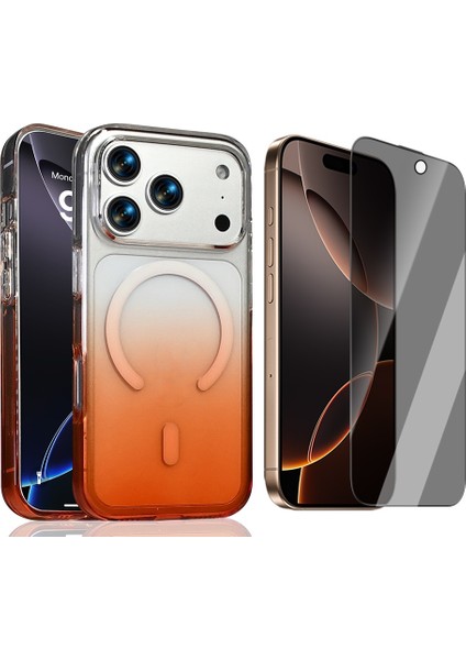 Apple iPhone 17 Pro Kılıf M-Safe Şarj Özellikli Zore Septik Silikon Kapak + Hayalet Ekran Koruyucu