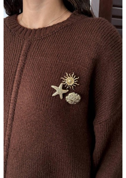 Alora Oversize Kahverengi Kazak modelleri