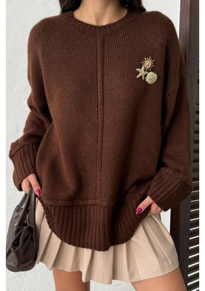 Alora Oversize Kahverengi Kazak fırsatları