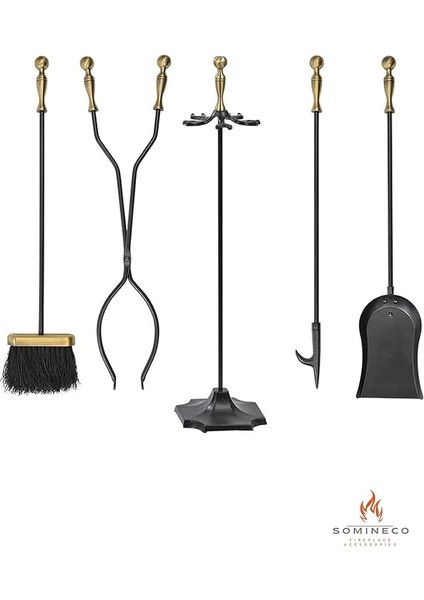 5 Li Lüx Ithal Döküm Gold Prinç Topuz Başlıklı Şömine-Soba Maşa Takımı Aksesuar Seti SS-005G fiyatları