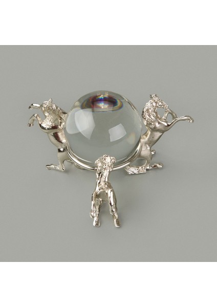 Deco Atlı Cam Top Dekor - Silver - 11 cm modelleri