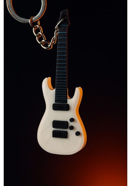 Elektro Gitar Anahtarlık | Müzik Tutkunlarına Özel Tasarım | 3D Pla Malzeme Dayanıklı Hediyelik 2'li modelleri
