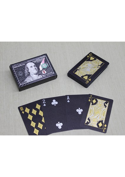 Oyun Kartı Siyah Iskambil Tasarımı Gümüş Dolar