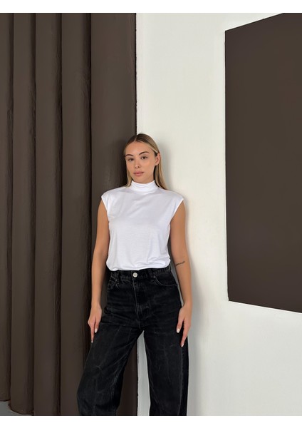 Kadın Sıfır Kol Boğazlı Body 2'li Set