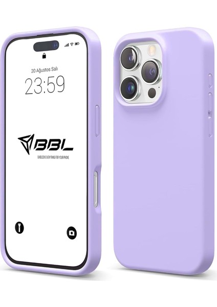 Kılıf Ince Sıvı Silikon 3 Katmanlı Tam Kaplamalı Yumuşak Jel Kauçuk Kılıf Kapak, Koyu Lila (16 Pro Max 16)