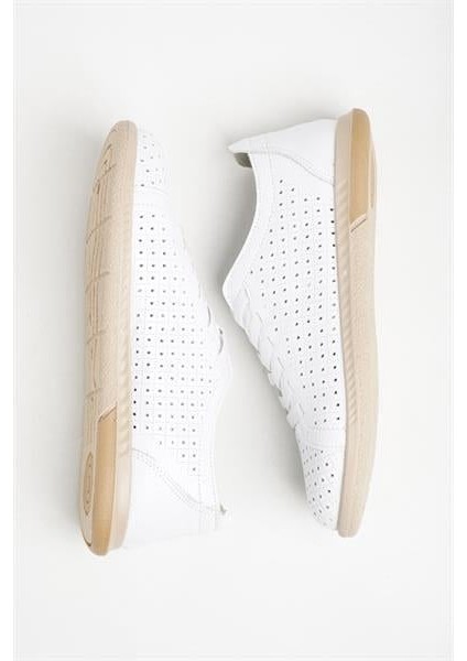 151057 Zımbalı Günlük Ayakkabı Hakiki Deri Beyaz Flotur modelleri