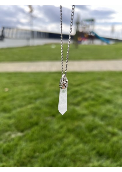 Ametist Uzun Çivi Doğal Taş Kolye TKY0363