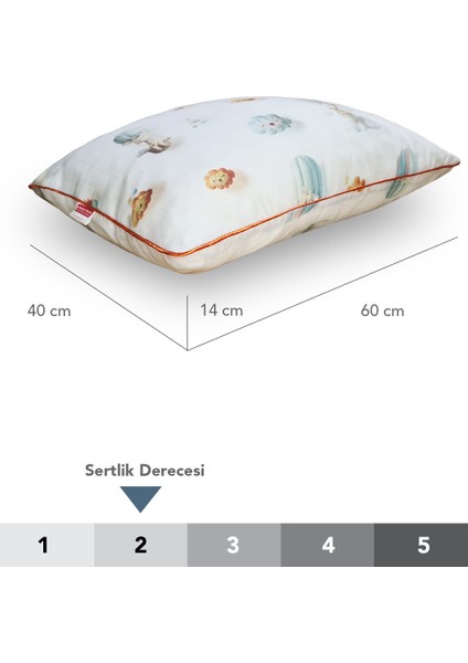 2 Adet Müslin Kumaşlı Ortopedik Çocuk Yastığı,visco Parçacıklı Pamuk Kılıflı 40*60 *1100 Gr(Bulut)