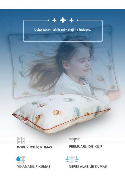 2 Adet Müslin Kumaşlı Ortopedik Çocuk Yastığı,visco Parçacıklı Pamuk Kılıflı 40*60 *1100 Gr(Bulut) fiyatları