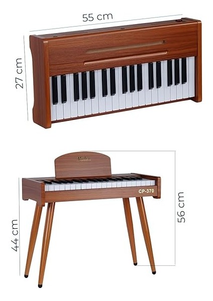 CP-370OR Ahşap Çocuk Piyanosu Pilli 37 Tuşlu Gerçek Piyano Tuşları fırsatları