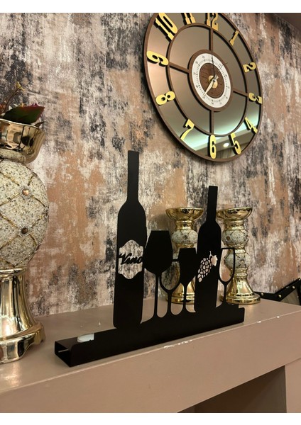 Şarap ve Şarap Kadehi Temalı Metal Dekoratif Mumluk indirimleri