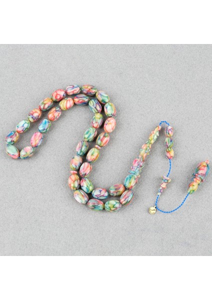 Galalit Yumurta Kesim 8.5X12MM Tesbih -Sedefli Pembe