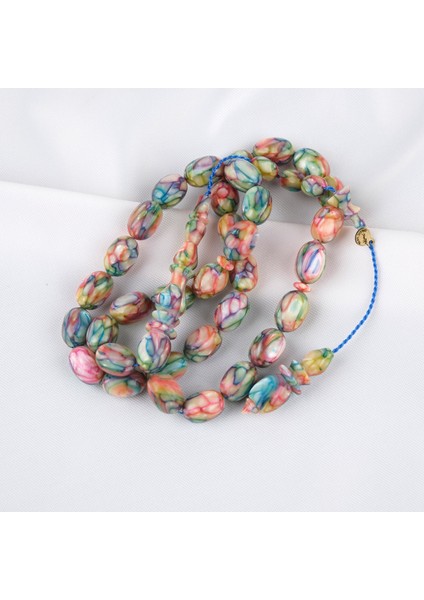 Galalit Yumurta Kesim 8.5X12MM Tesbih -Sedefli Pembe