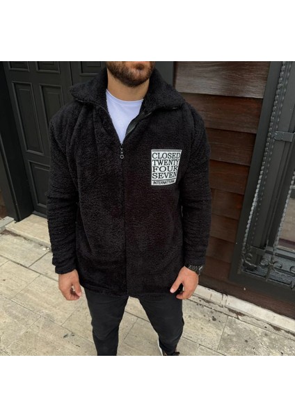 Erkek Polar Fermuarlı Sweatshirt – Kapüşonsuz, Cepli, Yumuşak Dokulu, Oversize Rahat Kalıp, Kışlık Sıcak Tutan Fermuarlı Üst - Siyah modelleri