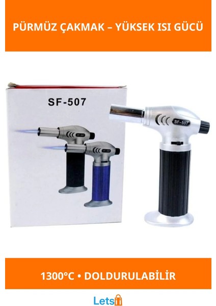 Doldurulabilir Pürmüz Çakmak 1300 °c Alevli