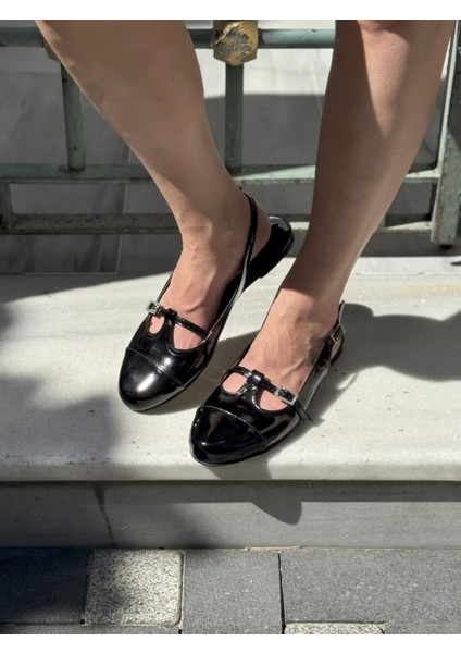 Senorita Bantlı Arkası Açık Kadın Babet Rahat ve Modern Büyük Numara