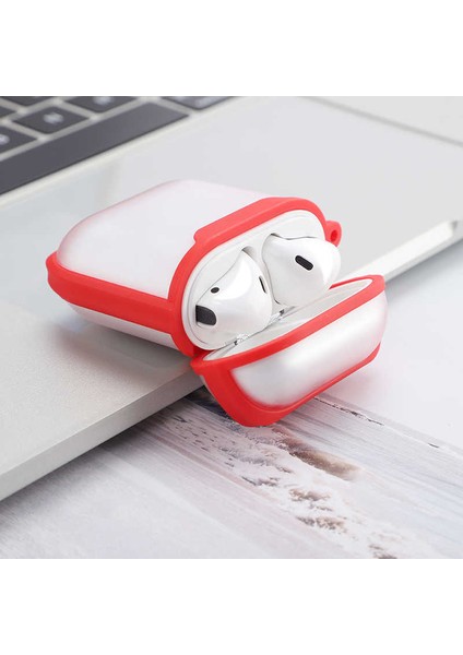 Apple Airpods 1. ve 2. Nesil Uyumlu Buzlu Transparan Renkli Çizgili Kılıf Bumper Koruma Kabı Hybrid indirimleri