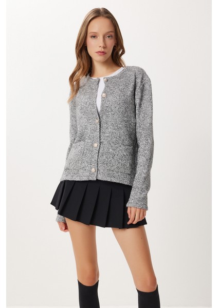 Dore Düğmeli Triko Hırka LKİ0048 Gri fiyatları