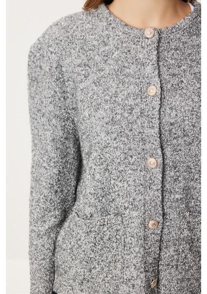 Dore Düğmeli Triko Hırka LKİ0048 Gri fırsatları