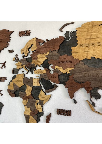 Luna Ahşap Dünya Haritası