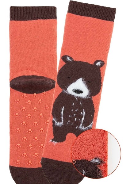 3'lü Kaydırmaz Forest Desenli Çocuk Soket Çorap modelleri