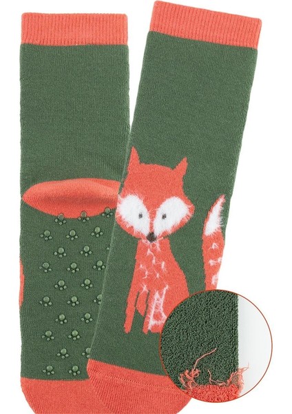 3'lü Kaydırmaz Forest Desenli Çocuk Soket Çorap fırsatları