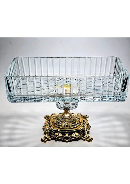 El Yapımı Kristal Vertical Kesim Batom Dekoratif Sunumluk Kase fırsatları