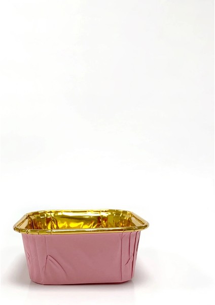 Muffin Kek Kapsülü Kare Pembe-Altın 25LI fiyatları