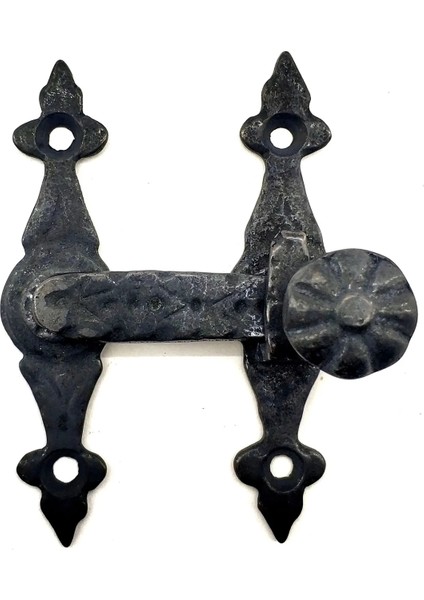 Buğz Antika Tarz Dekoratif Pirinç Kapı, Pencere Mandalı - 82X65 Mm, Oksit